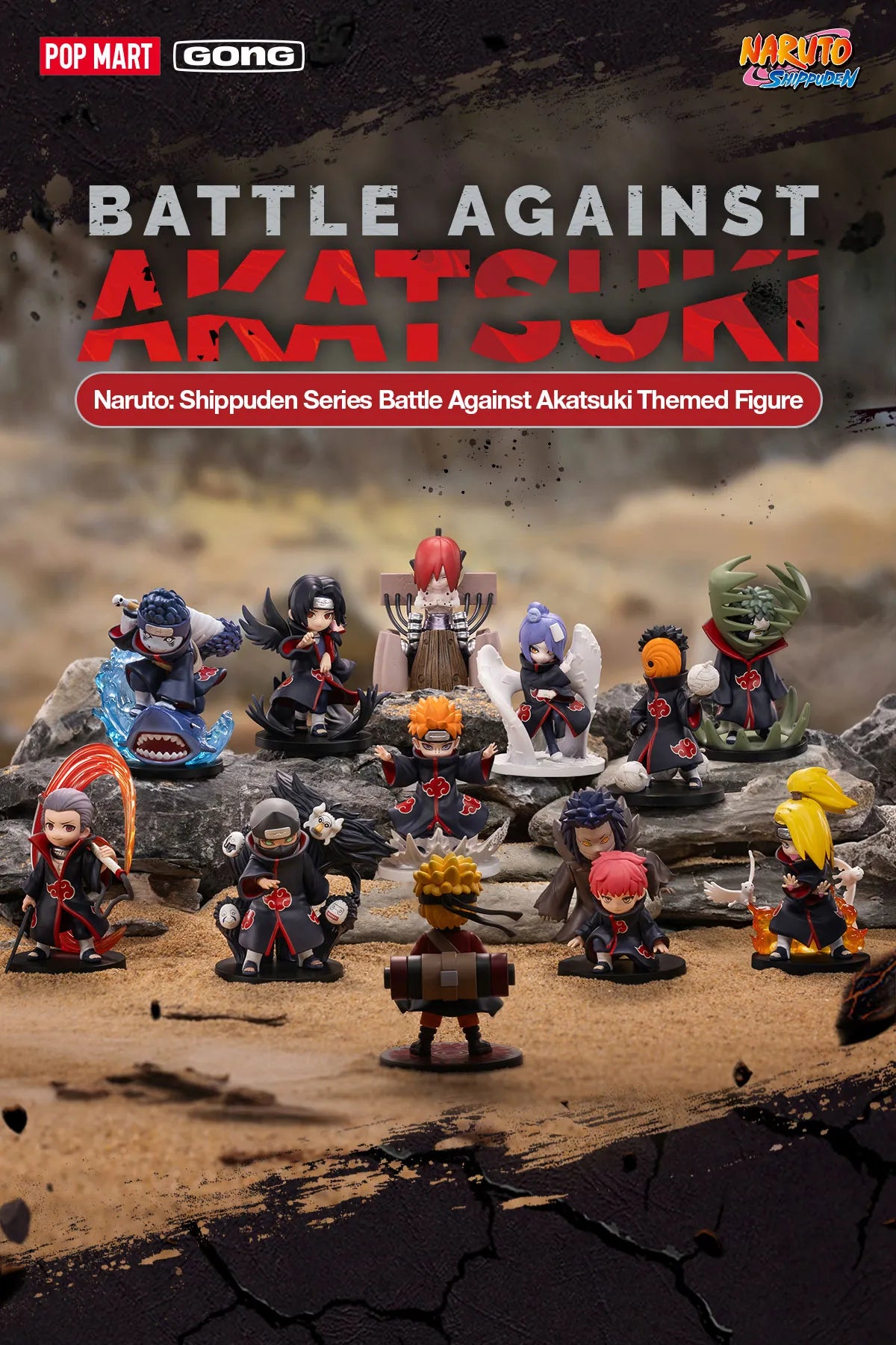 POP MART Naruto Shippuden Series Battle Against Akatsuki Themed Figure Blind Boxes Set