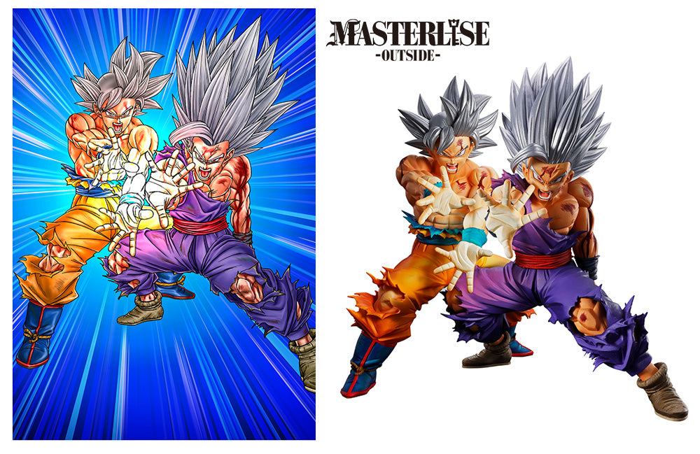 DRAGON BALL SUPER 10TH ANNIVERSARY EDITION SON GOKU ULTRA INSTINCT & SON GOHAN BEAST MASTERLISE OUTSIDE FIGURE (VJUMP 2026 EXCLUSIVE)