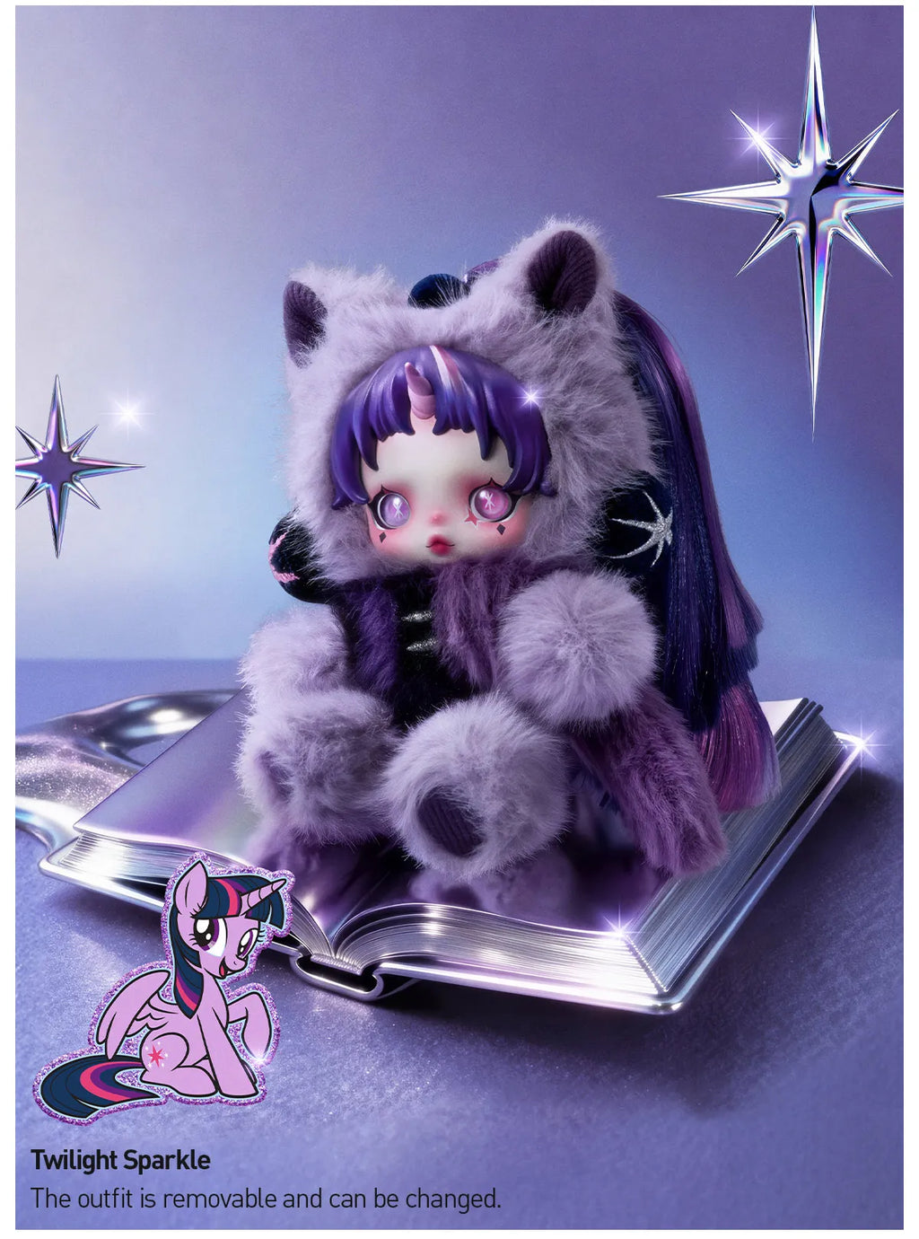 POP MART SKULLPANDA × My Little Pony Series Plush Doll Pendant