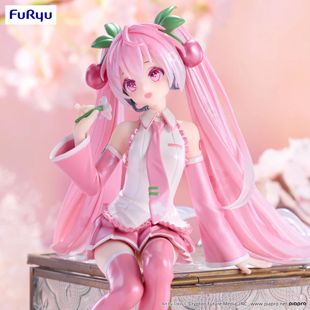 FuRyu Hatsune Miku Noodle Stopper Figure - Sakura Miku 2024 Pearl Color ver.