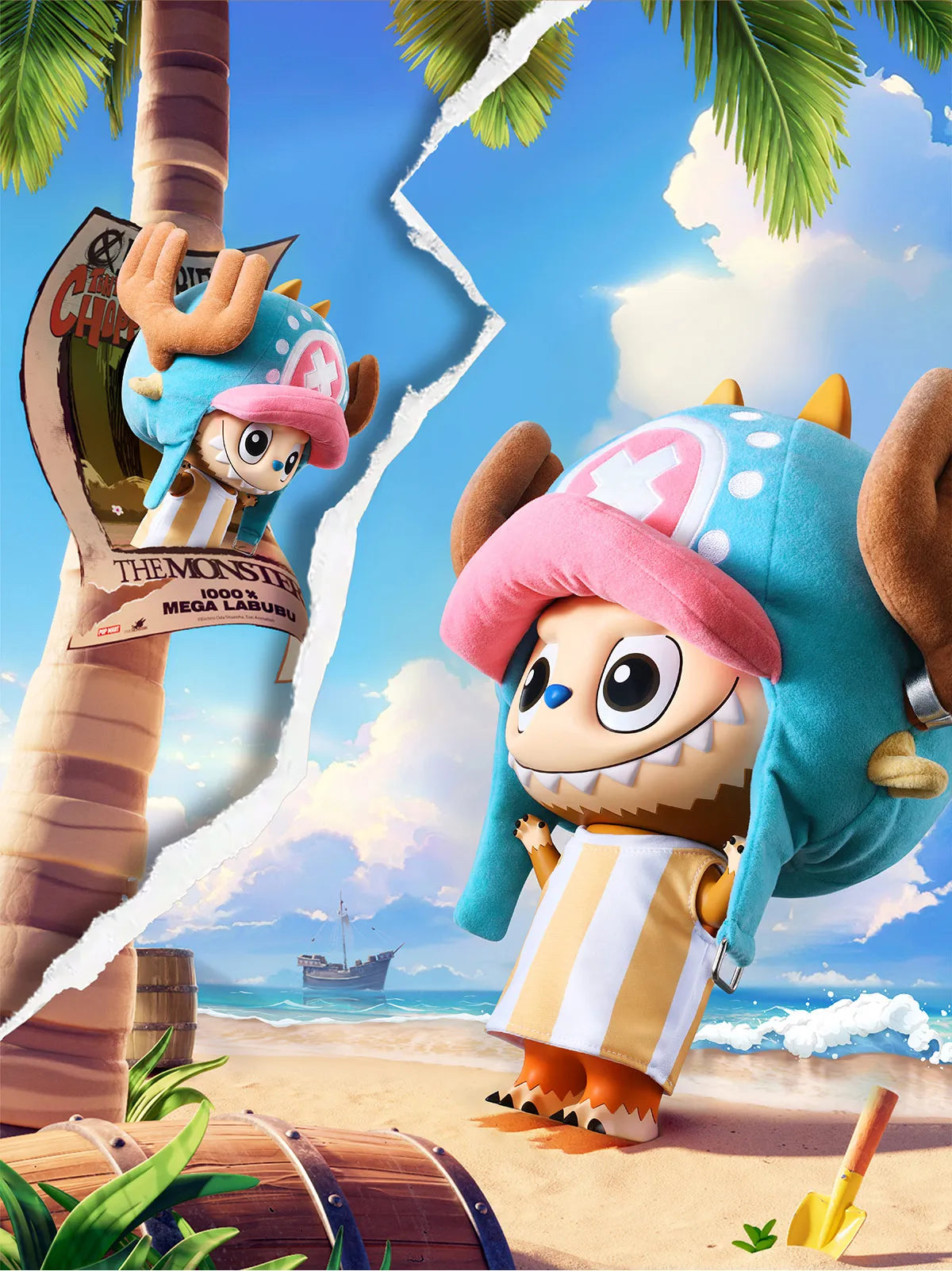 POP MART THE MONSTERS 400% Mega Labubu x One Piece Tony Tony Chopper